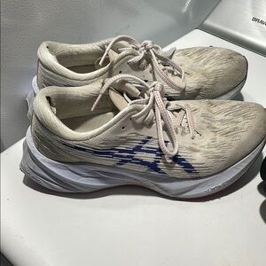 Asics White and Blue Running Shoes